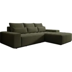 ECKSOFA L Form Alvorada Dunkelgrün 280/184/88 cm – modernes Sofa fürs Wohnzimmer