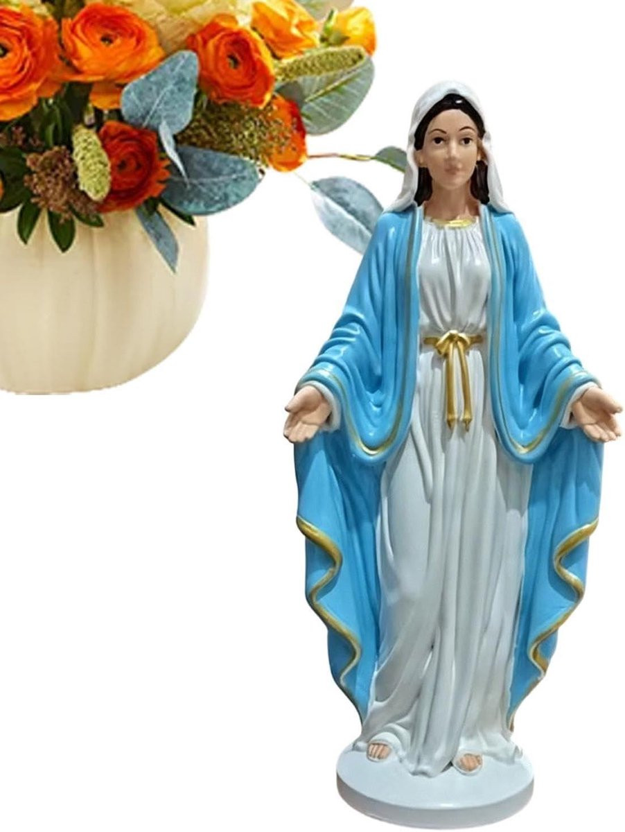 Maagd Maria Standbeeld - Religieus Christelijk Beeldje voor Huisaltaar Decoratie