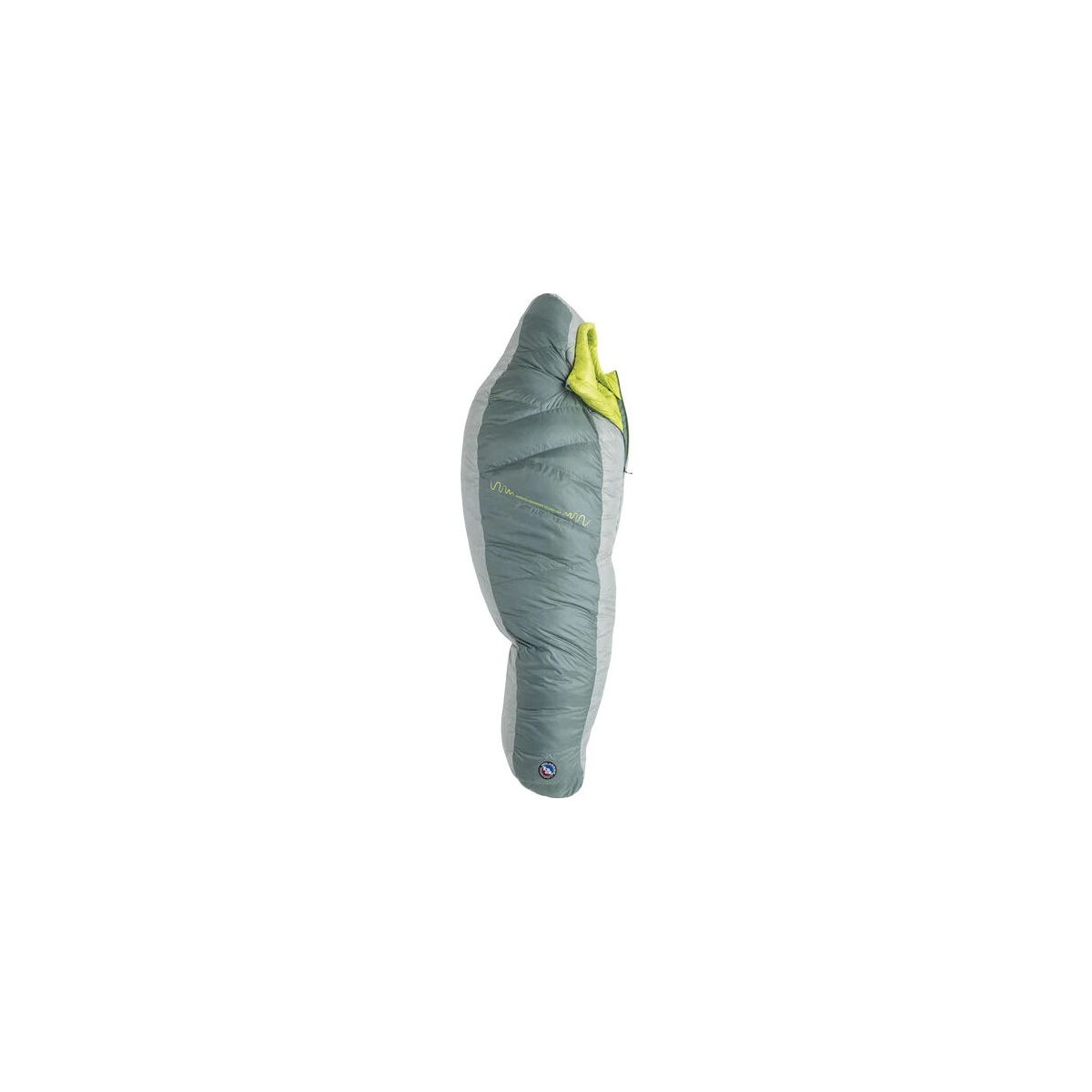 Big Agnes Sidewinder 20 (650 RDS Downtek) chinois green/mercury/evening primrose LONG BSW20L26