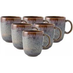 Villeroy & Boch, Tasse, Multipack Lave beige Becher mit Henkel - 6 Stück (400 ml, 6x)