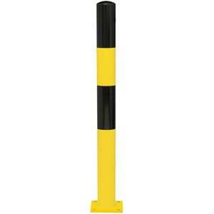 Moravia Absperrpfosten MORION, schwarz/gelb, Metall, zum Aufdübeln, 9 x 100cm, starr