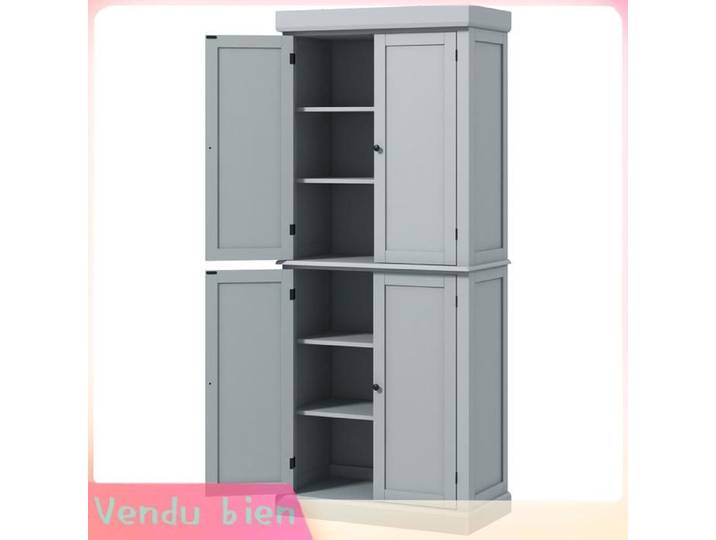 LIA Armoire cuisine buffet gris 76x40 5x184cm
