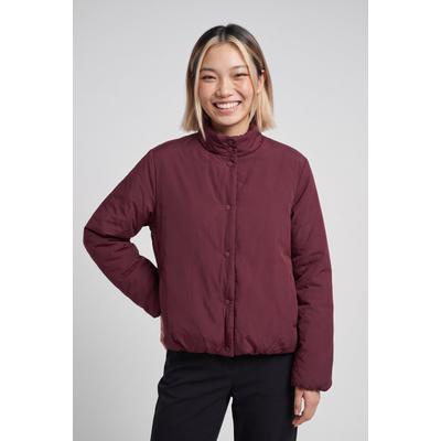 Kurzjacke VERO MODA "VMROSIA SHORT JACKET BOO", Damen, Gr. S, rot (windsor wine), Web, Obermaterial: 100% Nylon, unifarben, normal, Jacken Kurzjacke, Kunstfaser