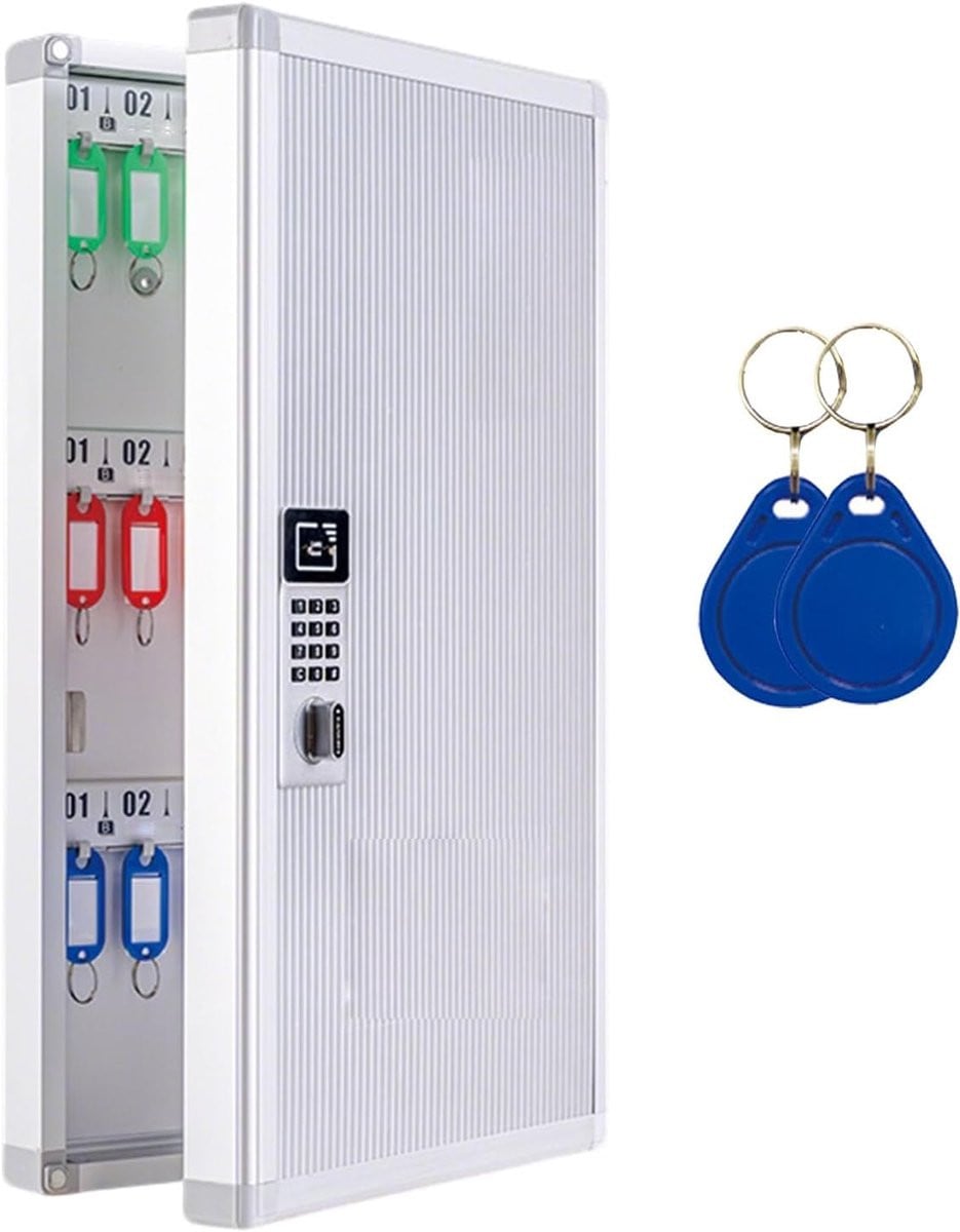 Elektronische sleutelkast met combinatieslot voor 48 sleutels - Zilver