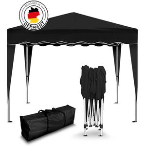 Kronenburg Pavillon 348, schwarz, 3 x 3m, höhenverstellbar, wasserdicht, faltbar