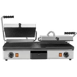 MilanToast – Doppelte Grillplatte aus Gusseisen mit glatten Rippen, 220–240 V, 3,5 kW