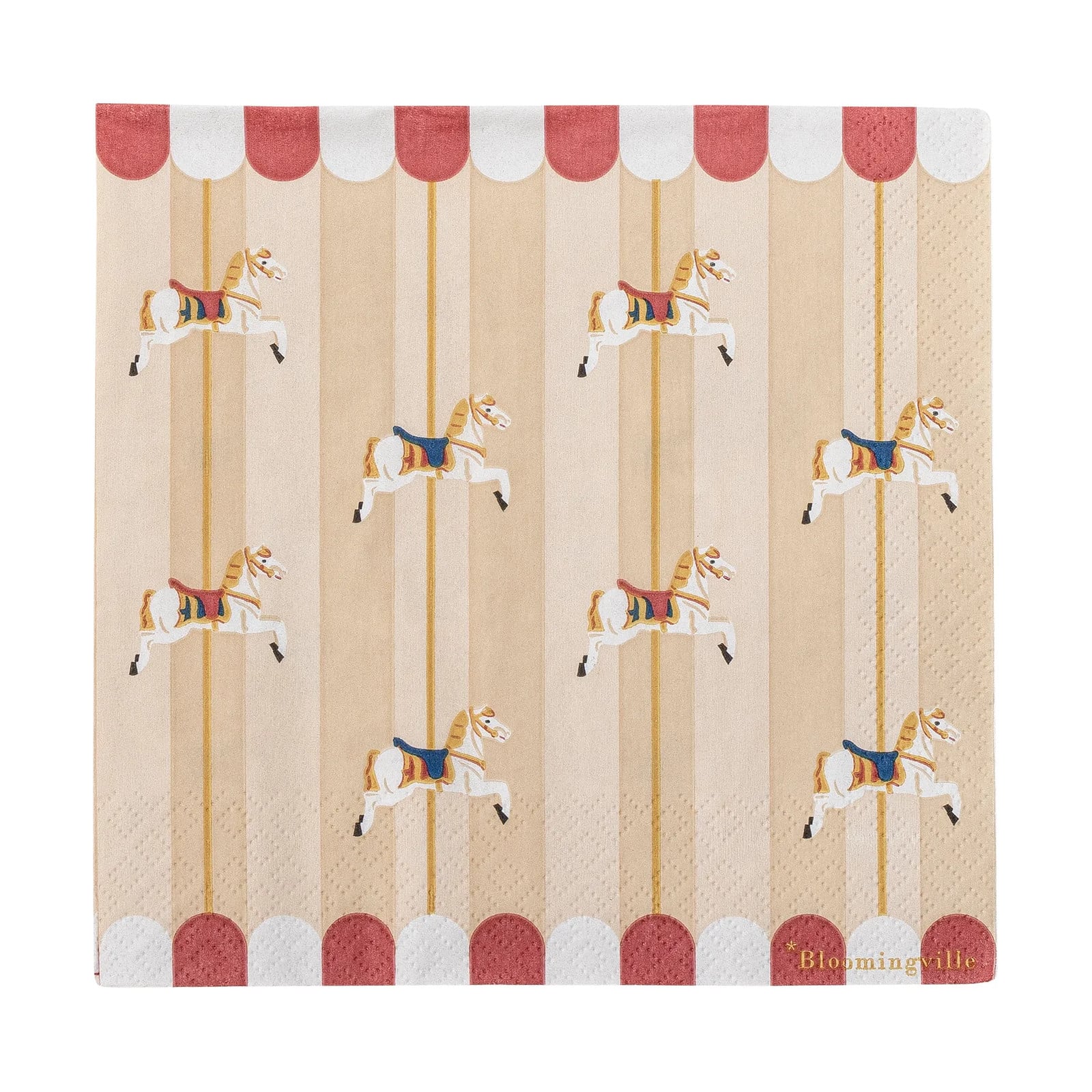 Bloomingville Servetten Draaimolen Natuur 33x33 cm 20-pack