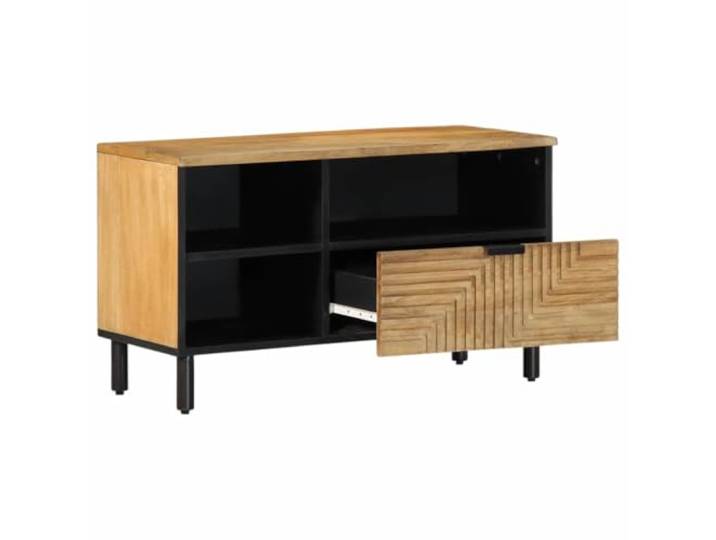 TV-Schrank Braun 80x33x46 cm Massivholz Mango Mangoholz,robustes Hartholz,reichlich Stauraum,erhöhtes Design mit Beinen,Unikat Holzmaserung