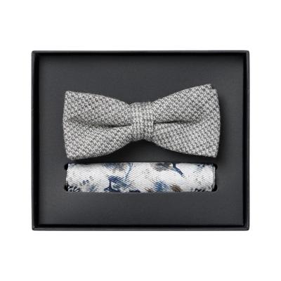 Fliege VENTI "VENTI Set aus Fliege und Einstecktuch gemustert", Herren, dunkelbeige, 72% Polyester, 20% Viskose, 8% Elasthan, Fliegen