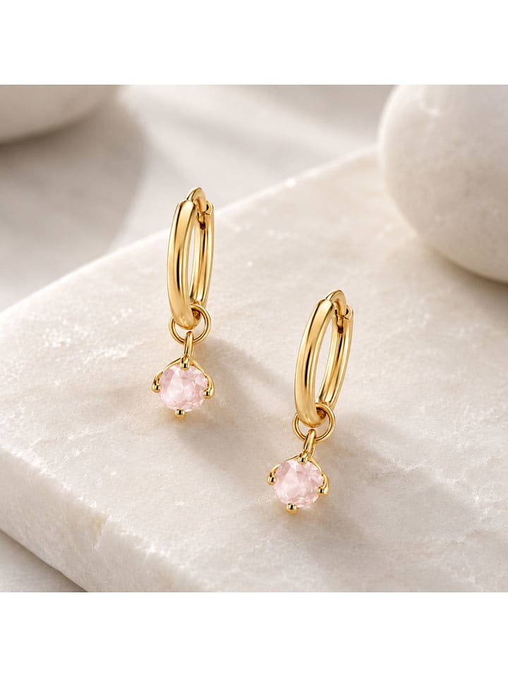 Les Petites Précieuses Rosévergold. Creolen mit Edelsteinen - onesize