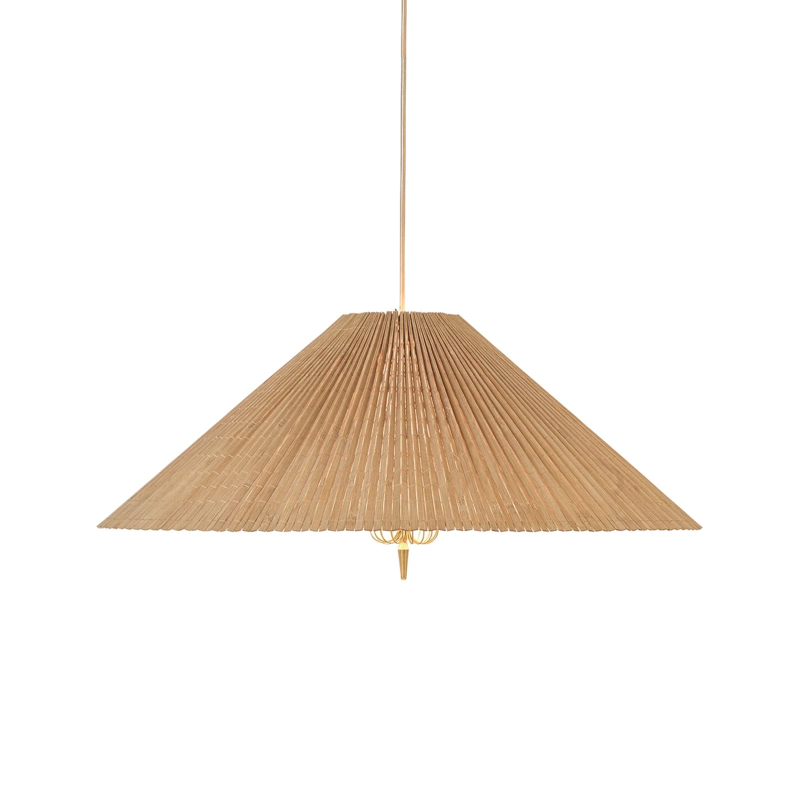 GUBI 1972 Plafondlamp van Bamboe en Messing, Diameter: 60 cm