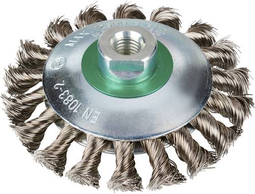Rhodius EKBZ, 8 Stück Kegelbürste 115 x 15 x 20 x M14 mm, gezopft, TOPline, Made in Germany, für Edelstahl, Stahl EKBZ 353093 8St.