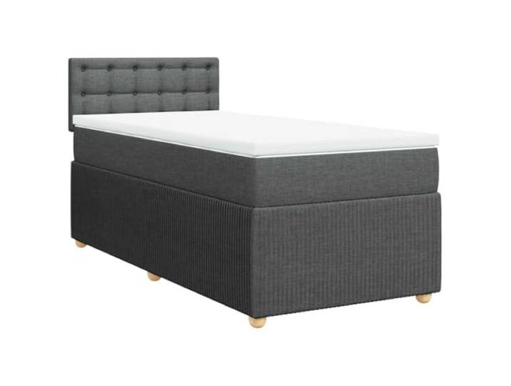 Makastle Boxspringbett mit Matratze Dunkelgrau 90x190 cm Taschenfederkernmatratze