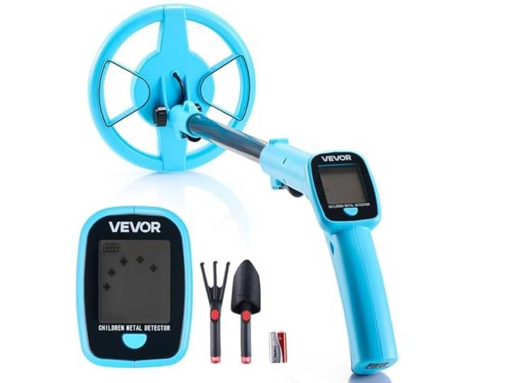 VEVOR Détecteur de Métaux 10\,2 cm Détecteur de Métaux Professionnel Léger pour Recherche de Trésors en Or et Métal\, avec Disque de Recherche Étanche IP68 15\,2 cm\, Écran LCD\, Poignée Réglable 65-93 cm