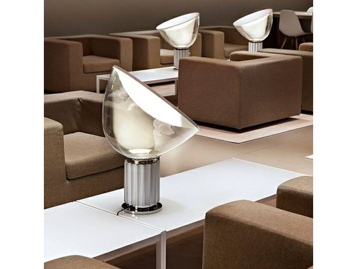 Taccia LED (Glas) Tischleuchte Silver - Flos - Wohnzimmer - Metall
