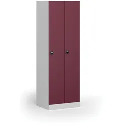 Metallspind S1, 2 Abteile, 1850 x 600 x 500 mm, zerlegt, RFID-Schloss, rote Tür