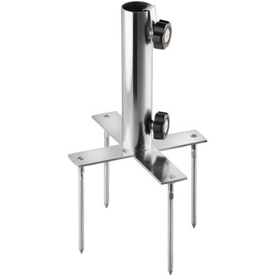 Schirmhalter SCHNEIDER SCHIRME "Rasen-Vierzack", silber (silberfarben), Schirmhalterungen
