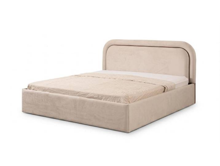 Xlmoebel Bett Großes Bett in Beige Bett mit Stoffbezug und Kopfteil modern (1-tlg., 1-tlg)