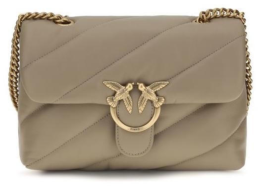 PINKO Love Bag Puff Maxi Quilt Nappa grau Love Birds