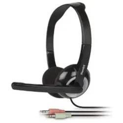 Hamlet Smart Headset Computer-Headset mit einstellbarem Mikrofon 3,5 mm Klinkenanschluss (Kabelgebunden), Office Headset, Schwarz