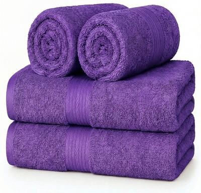 Ample Decor Plush Thick Luxurious Cotton Hand Towels 18X28 Inch - 4 Pcs