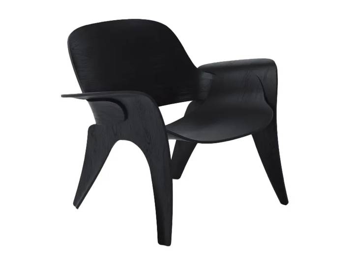 Massproductions Chaise Rose Chêne teinté noir