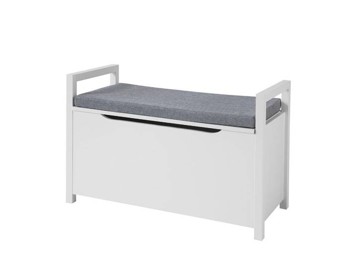 SoBuy Schuhbank Weiß, Holzwerkstoff, 86x54x38 cm, Garderobe, Schuhaufbewahrung, Schuhregale