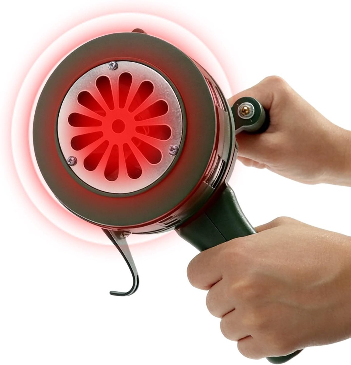 Draagbare hand sirene met handcrank, 110 dB geluidsalarm voor veiligheid in scholen en fabrieken