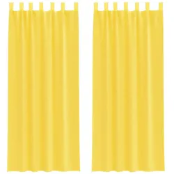 vidaXL Voile Vorhänge mit Schlaufen 2 Stk. Gelb 140x260 cm