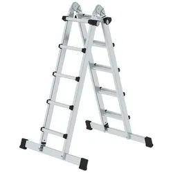 Sprossen-Teleskopleiter 4-teilig mit Traverse 4x5 Sprossen