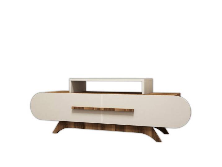 Habitat Garten Tv-Möbel rose Weiß, Beige, Holz, 36x49x145 cm, Wohnzimmer, TV Möbel, Lowboards, Lowboards stehend
