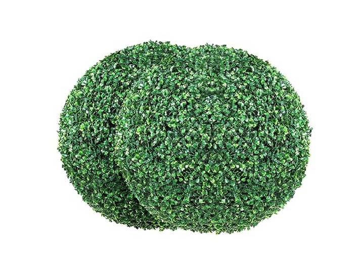 VEVOR Buis Topiaire Artificiel 406 mm Boule de Buis Artificiel Extérieur 2 Fausses Plantes PE 10 Feuilles Remplaçables 4 Papillons Décoratifs pour Décoration Intérieur Jardin Terrasse Balcon Entrée