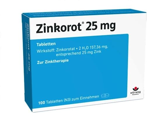 Wörwag Pharma GmbH &amp; Co. KG Zinkorot 25 mg tablets (100 pcs)