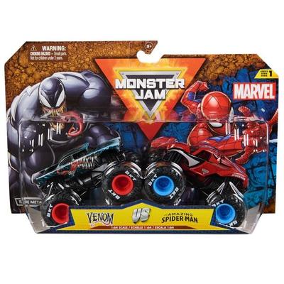 Monster Jam - Zweier-Pack Original Monster Trucks im Marvel Superhelden-Design, Venom vs. Spider-Man