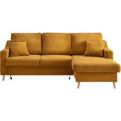 Ecksofa Valentina Cord ca. 228x150 cm Gold