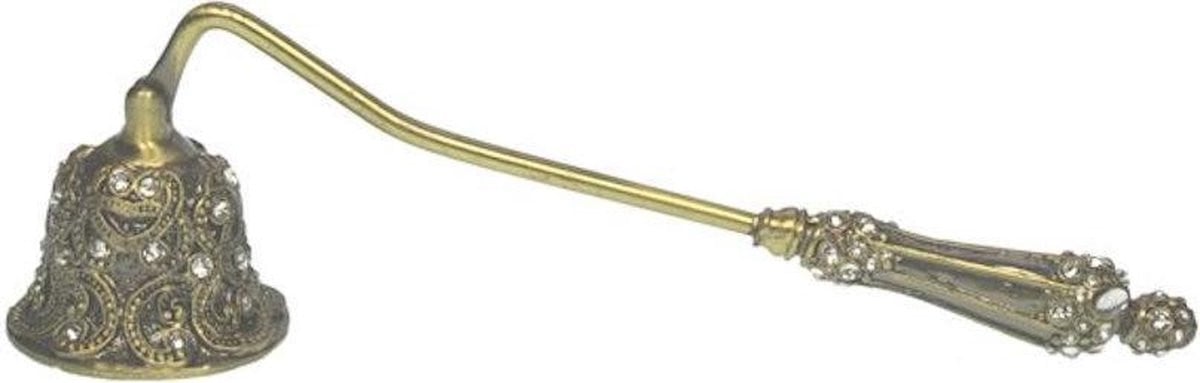 Goudkleurige kaarsendover met strass steentjes