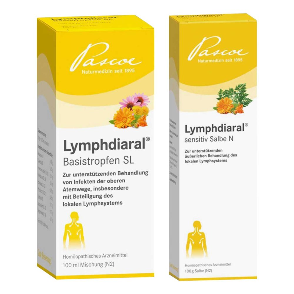 Pascoe pharmazeutische Präparate GmbH Lymphdiaral Sensitiv Salbe N + Basistropfen Sl 08105634