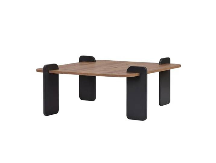 Hanah Home Stilvoller Couchtisch, 90 x 35 x 90 cm, Atlantische Kiefer & Anthrazit 100% melaminbeschichtet, werkzeuglose Montage Modernes Design
