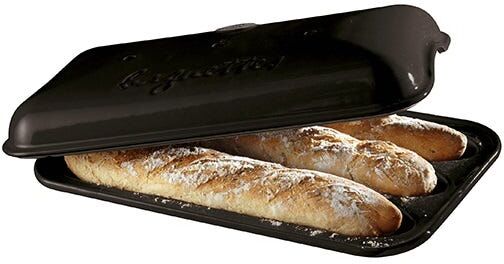 Emile Henry Charcoal 39.5 x 23cm Baguette Baker