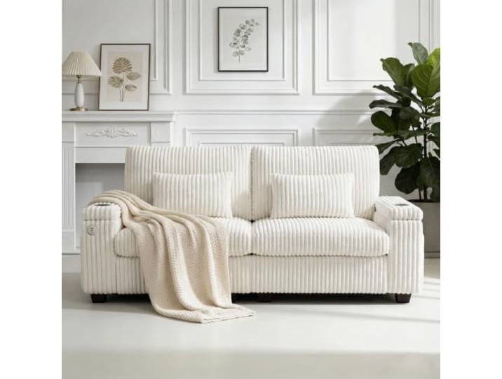 Vipbear Bequemes Kompressions-Sofa für Wohnzimmer, ergonomisches Klappsofa mit Federkern, formstabil und langlebig