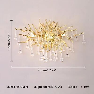 Inspire Essentials Nordic Gold Crystal Chandelier Luxury LED Ceiling Light 1 gold Body warm White