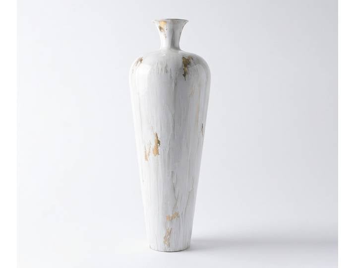 Vase Marvella B27 x T27 x H78 cm Metall Kintsugi Handgemacht, Wohnaccessoires