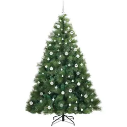 vidaXL, Weihnachtsbaum, Cleo (mit LEDs und Silberkugeln) (210 cm)