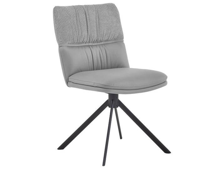 Valdera Stuhl, Hellgrau, Metall, Stativgestell, 49x86x63 cm, Beinauswahl, Stoffauswahl, Sitzfläche 360° drehbar, automatische Rückholfunktion, Esszimmer, Stühle, Esszimmerstühle, Vierfußstühle