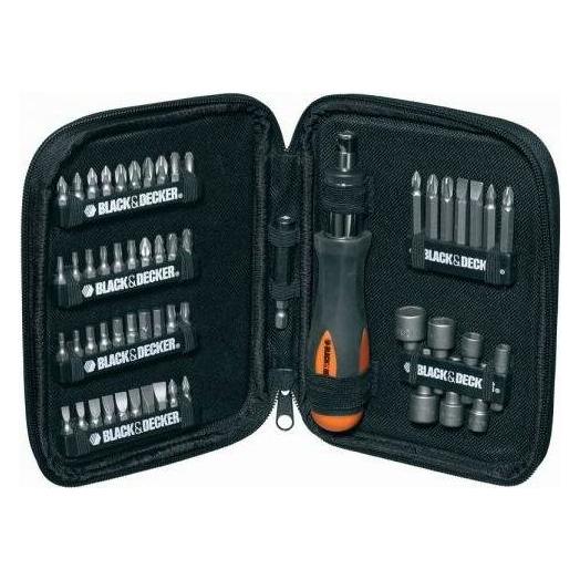 DeWalt Black+Decker 56-teilig Handratschen-Set (für Wartungs- und Reparaturarbeiten am KFZ, in praktischer (A7104)
