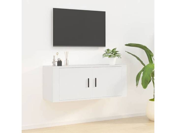 Meuble TV mural-Armoire TV suspendu Blanc 100x34 5x40 cm