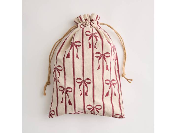 Pochon en tissu motif nœud - lot de 2 - Blancheporte