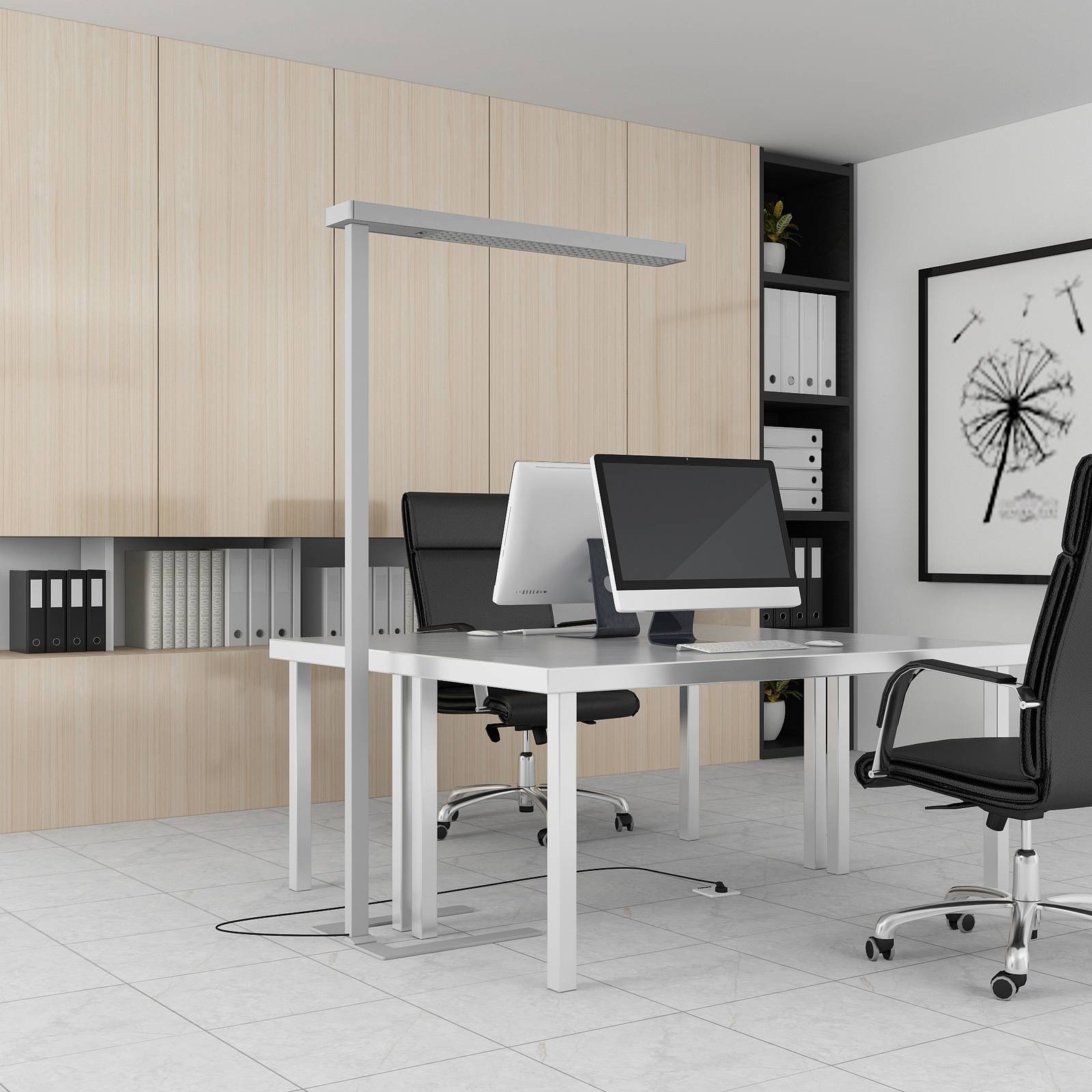 Stehlampe Susi Arcchio, dimmbar, alu / grau / zink, für Arbeitszimmer / Büro, Aluminium, Modern