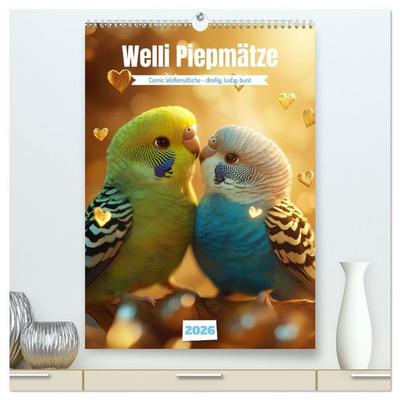Welli Piepmätze (hochwertiger Premium Wandkalender 2026 DIN A2 hoch), Kunstdruck in Hochglanz