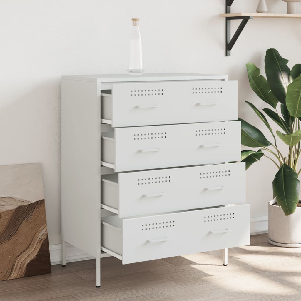 vidaXL Buffet blanc 68x39x89 cm acier